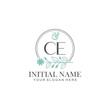 Botanik Elementli CE İlk Logo Şablonları