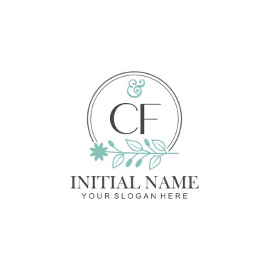 Botanik Elementlerle CF İlk Logo Şablonları