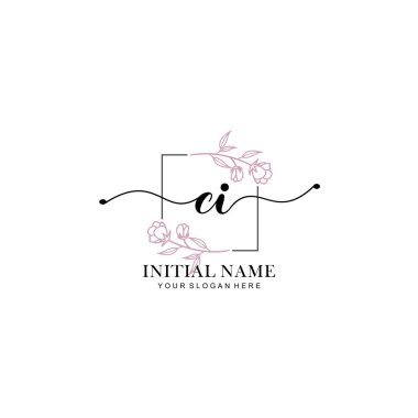 Marka ve Kimlik için Güzellik Çiçeği CI İlk Logoları