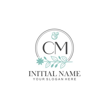 Botanik Elementlerle CM İlk Logo Şablonları