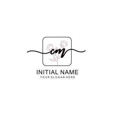 Marka ve Kimlik için Güzellik Çiçeği CM İlk Logoları