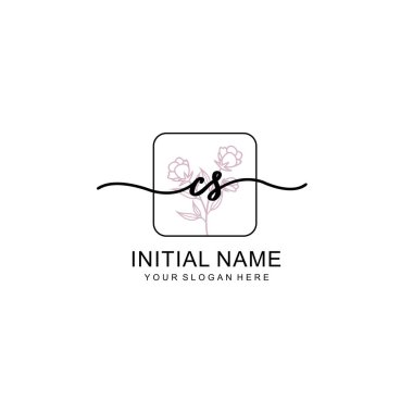Marka ve Kimlik için Güzellik Çiçeği CS İlk Logoları