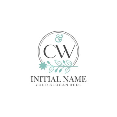 Botanik Elementlerle CW İlk Logo Şablonları