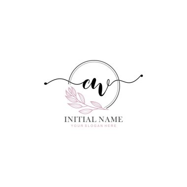 Marka ve Kimlik için Güzellik Çiçeği CW İlk Logoları