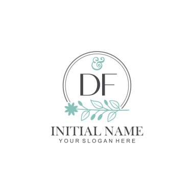 Botanik Elementlerle DF İlk Logo Şablonları