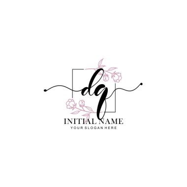 Marka ve Kimlik için Güzellik Çiçeği DQ İlk Logoları