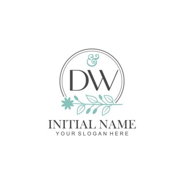 Botanik Elementlerle DW İlk Logo Şablonları