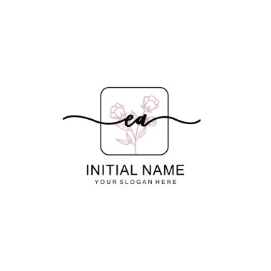 Marka ve Kimlik için Güzellik Çiçeği EA İlk Logoları