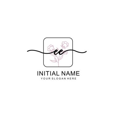 Marka ve Kimlik için Güzellik Çiçeği EE İlk Logoları