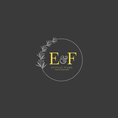 Botanik Elementlerle EF İlk Logo Şablonları