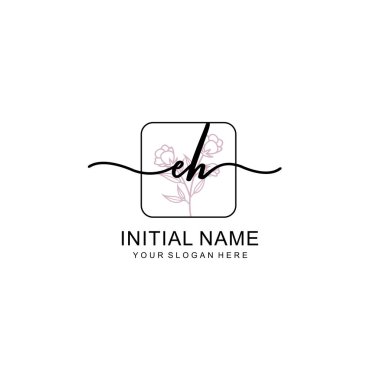 Marka ve Kimlik için Güzellik Çiçeği EH İlk Logoları