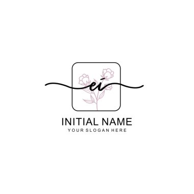 Marka ve Kimlik için Güzellik Çiçeği El İlk Logoları