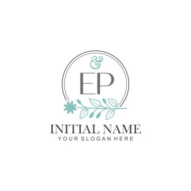 Botanik Elementlerle EP İlk Logo Şablonları