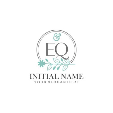 Botanik Elementlerle EQ İlk Logo Şablonları
