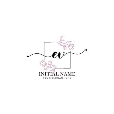 Marka ve Kimlik için Güzellik Çiçeği EV İlk Logoları