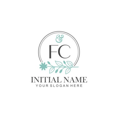 Botanik Elementlerle FC İlk Logo Şablonları