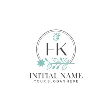 Botanik Elementlerle FK İlk Logo Şablonları