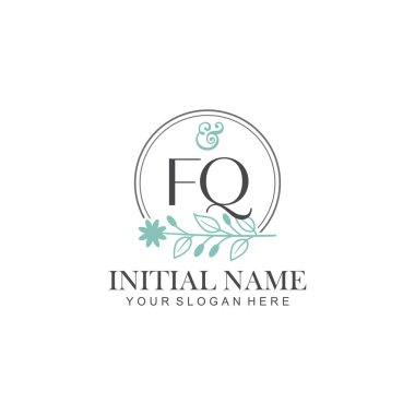 Botanik Elementlerle FQ İlk Logo Şablonları
