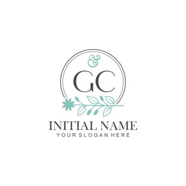 Botanik Elementlere sahip GC İlk Logo Şablonları