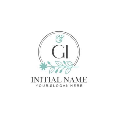 Botanik Elementlerle GI İlk Logo Şablonları