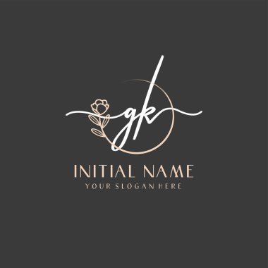 Marka ve Kimlik için Güzellik Çiçeği GK İlk Logoları