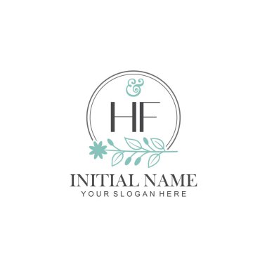 Botanik Elementlerle HF İlk Logo Şablonları