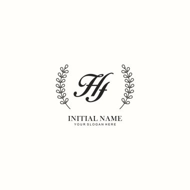 Botanik Elementlerle HF İlk Logo Şablonları