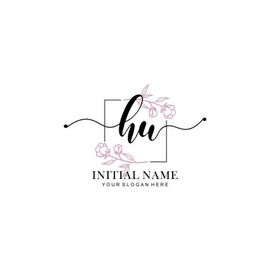 Marka ve Kimlik için Güzellik Çiçeği HU İlk Logoları