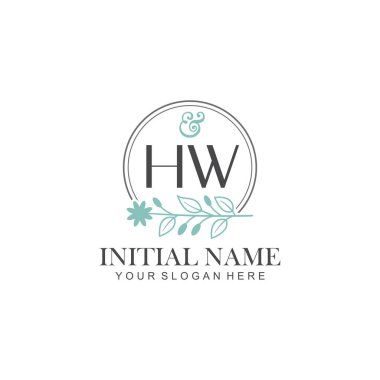 Botanik Elementlerle HW İlk Logo Şablonları