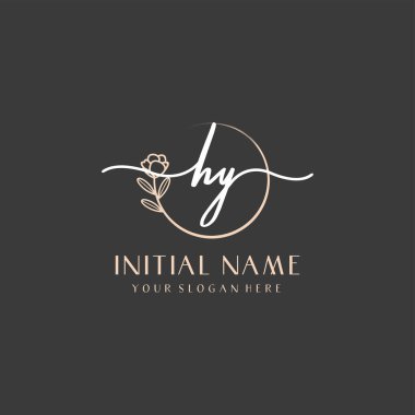 Marka ve Kimlik için Güzellik Çiçeği HY İlk Logoları