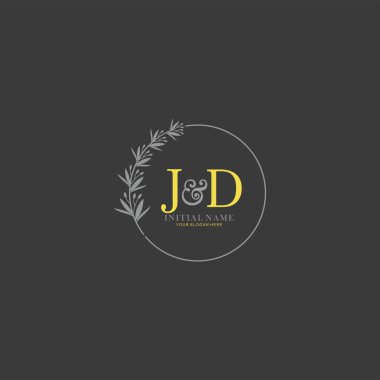 Botanik Elementlerle JD İlk Logo Şablonları