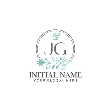 Botanik Elementlerle JG İlk Logo Şablonları