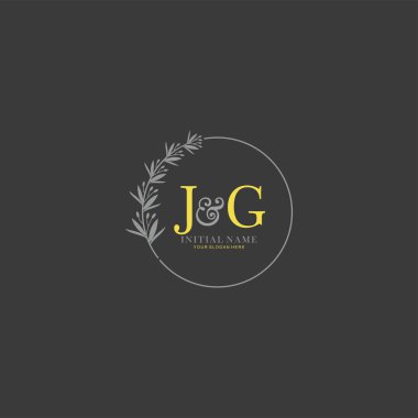 Botanik Elementlerle JG İlk Logo Şablonları