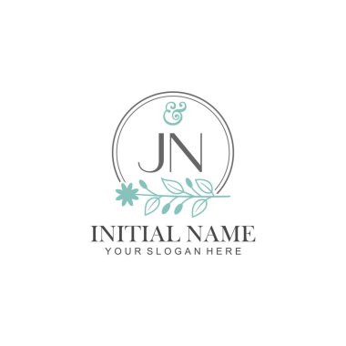 Botanik Elementlerle JN İlk Logo Şablonları