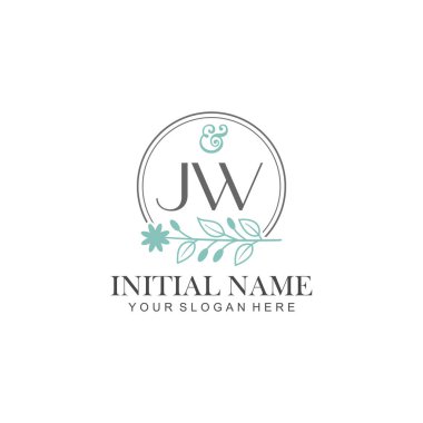 Botanik Elementlerle JW İlk Logo Şablonları