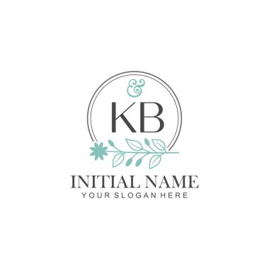 Botanik Elementlerle KB İlk Logo Şablonları