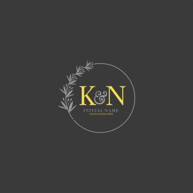 Botanik Elementlerle KN İlk Logo Şablonları