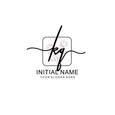 Marka ve Kimlik için Güzellik Çiçeği KQ İlk Logoları