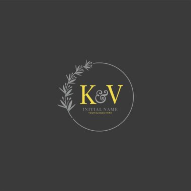 Botanik Elementlerle KV İlk Logo Şablonları