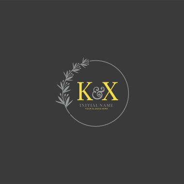 Botanik Elementlerle KX İlk Logo Şablonları
