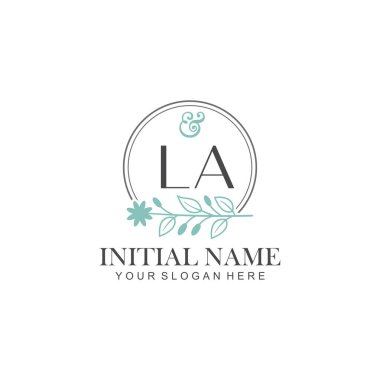 Botanik elementli LA İlk Logo Şablonları