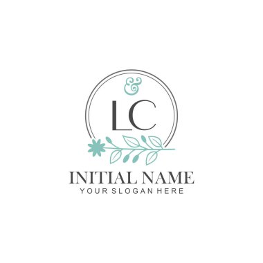 Botanik Elementlerle LC İlk Logo Şablonları