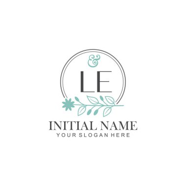 Botanik Elementli LE İlk Logo Şablonları