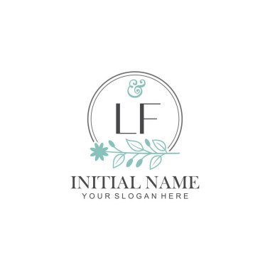 Botanik Elementlerle LF İlk Logo Şablonları