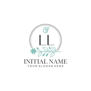 Botanik Elementli LL İlk Logo Şablonları