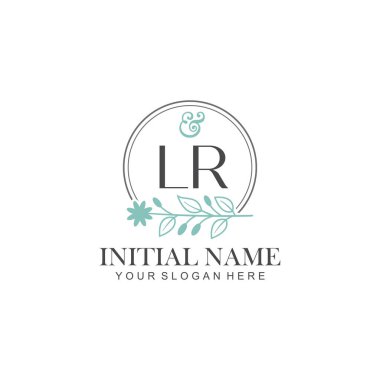 Botanik Elementlerle LR İlk Logo Şablonları