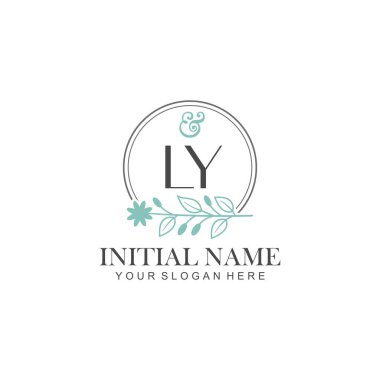 Botanik Elementli LY İlk Logo Şablonları