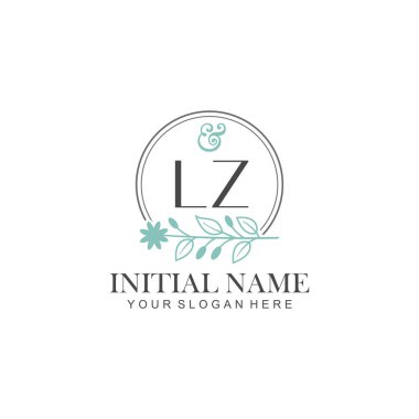 Botanik Elementlerle LZ İlk Logo Şablonları