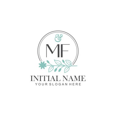 Botanik Elementlerle MF İlk Logo Şablonları