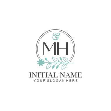 Botanik Elementlerle MH İlk Logo Şablonları